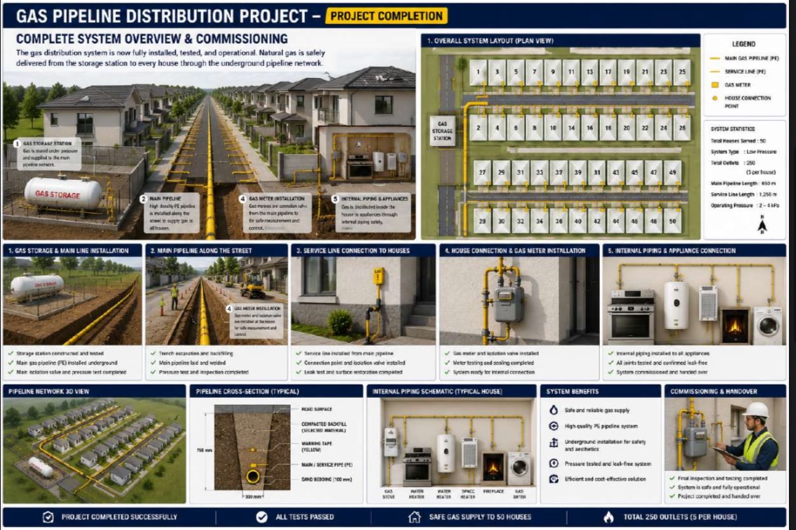 Complete gas distribution system overview